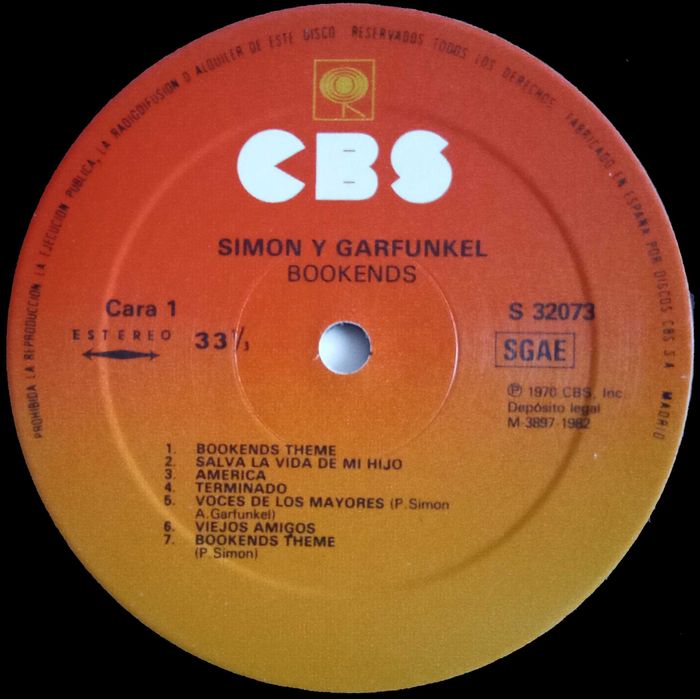 Simon & Garfunkel	- - - - -	Bookends	- - - - -	LP