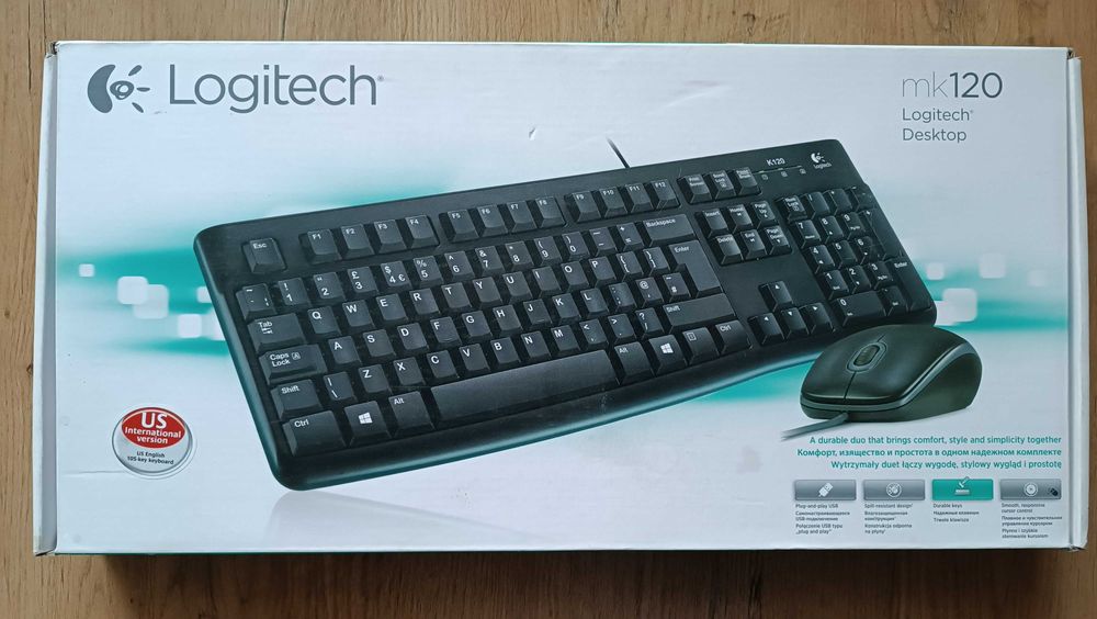 Nowy przewodowy zestaw Logitech mk120 klawiatura+mysz