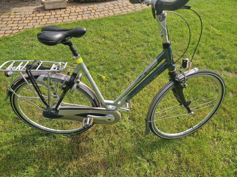 Rower miejski Gazelle Aristo rama 21 cali koło 28 " srebrny