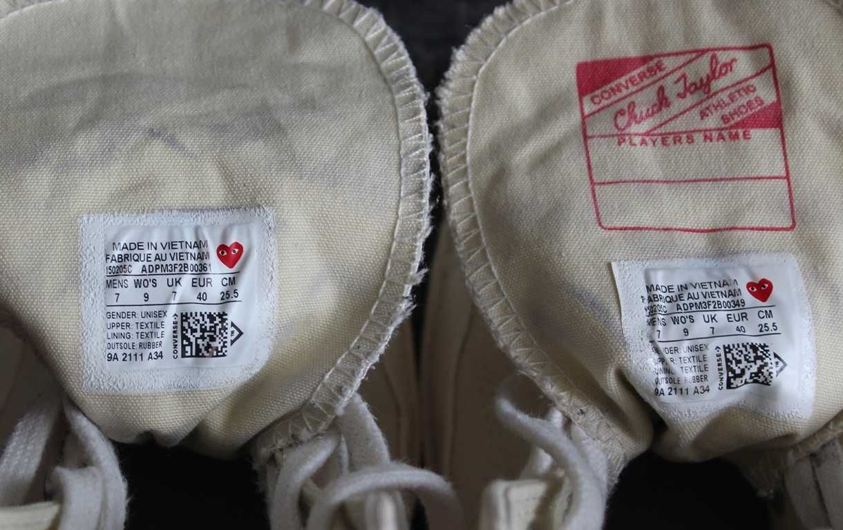 Кеди Comme des Garcons Play x Converse Chuck Taylor 70 Ориг 40-40.5р