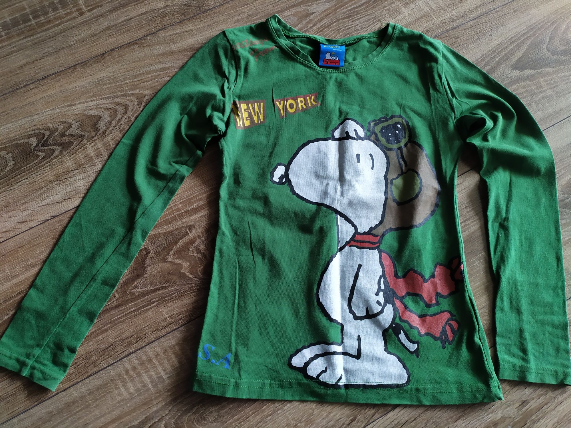 Bluza z długim rękawem Snoopy rozmiar 122 zielona