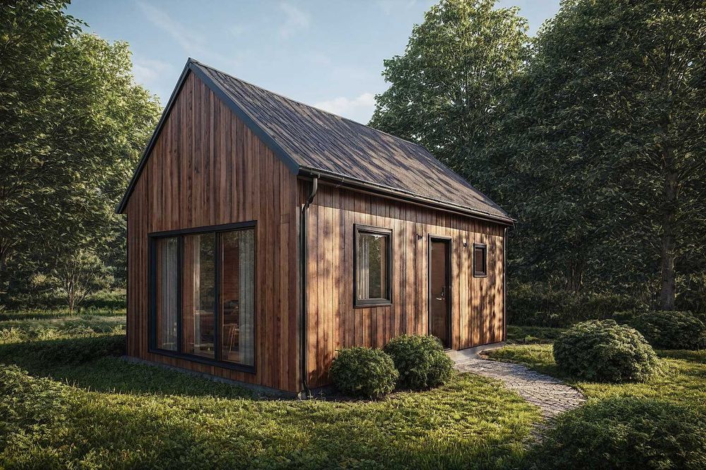 Domek szkieletowy 35 m2, bez pozwolenia, na zgłoszenie