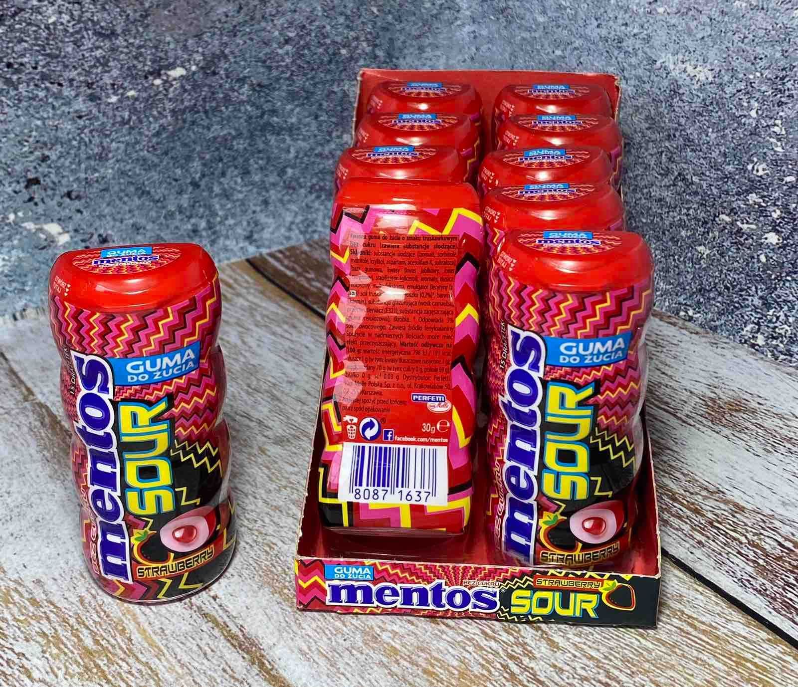 Кисла жувальна гумка Mentos (без цукру) 2 види
Вага 30 грам