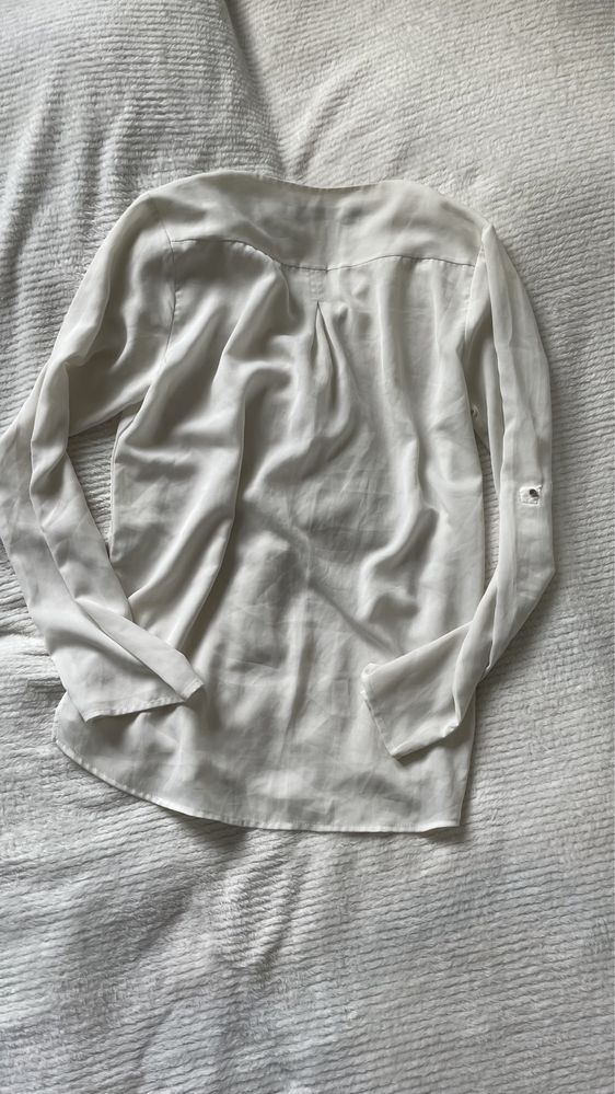 Kremowa bluzka Zara luzna letnia XS/34