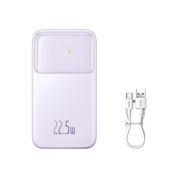 Powerbank Baseus Comet Series z wyświetlaczem 20000mAh 22.5W - fioleto