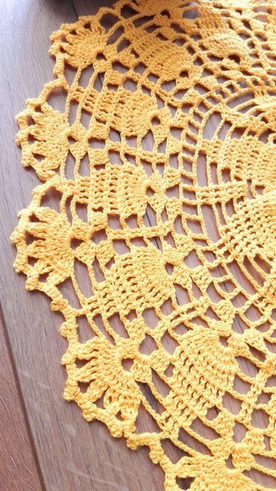 Piękna NOWA Serweta musztardowa średnica 40cm