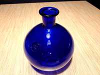 Śliczna Angielska Kolba szklana wazon lane szkło Kobaltowe UNIKAT