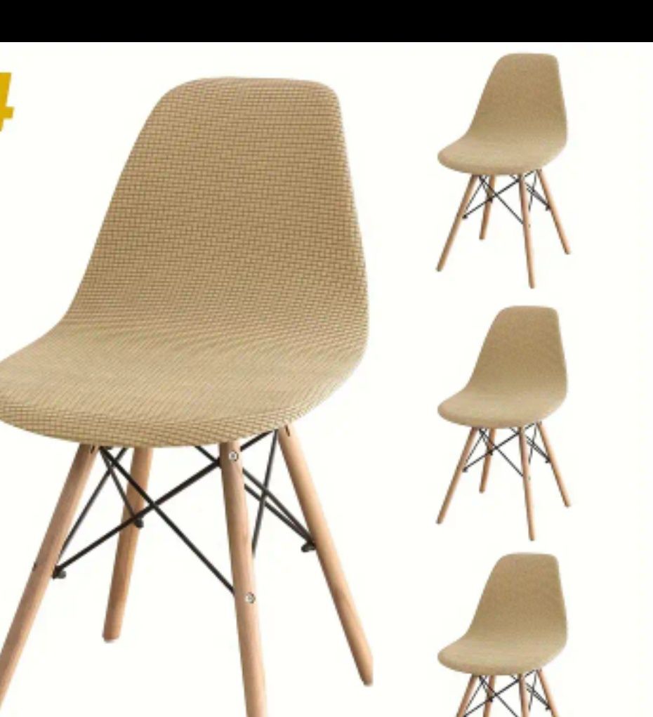 Pokrowce nowe na krzesła 6 sztuk kolor khaki , wielbłąd
