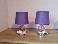 2 lampki nocne do sypialni fiolet wrzos komplet