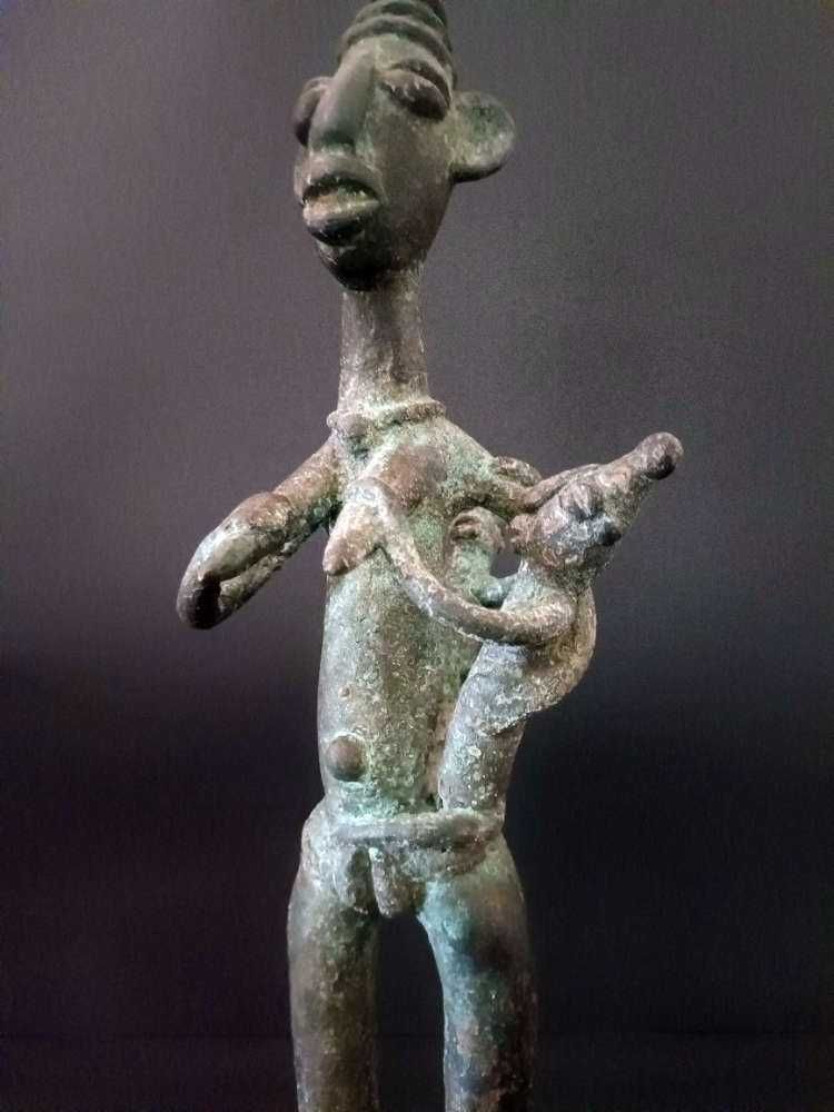 Figurka Macierzyństwo - Brąz Afrykański - Sao - Chad - Afryka
