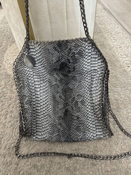 Сумка в стилі stella mccartney жіноча з імітацією зміїної шкіри
