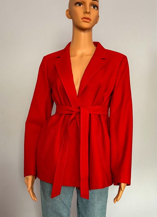 Czerwona marynarka oversize 100% welna