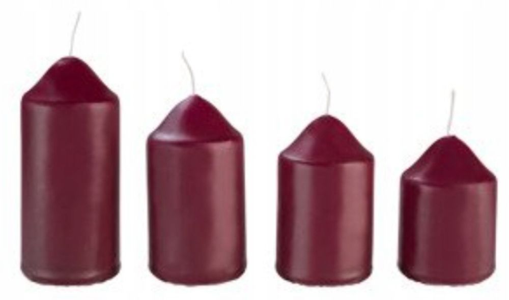 Komplet 4 zapachowych świec dekoracyjnych Livarno Home – Bordowe, owoc