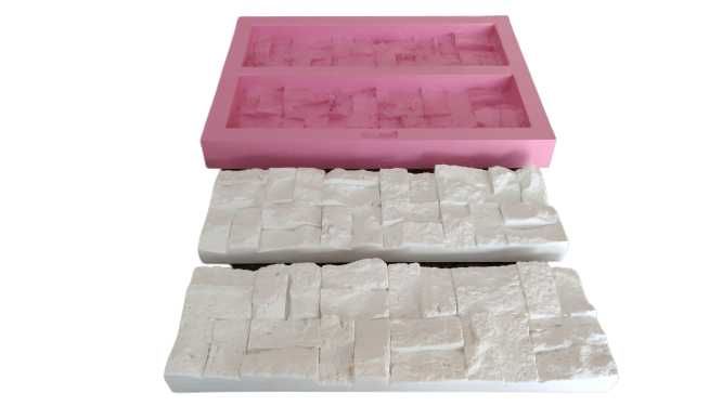 Molde 3d em silicone Mosaico Travertino