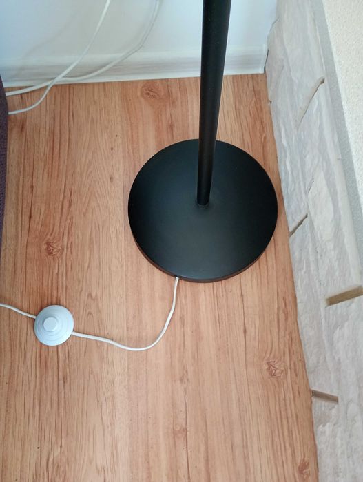 Stylowa Lampa podłogowa 188 cm wsoka do salonu stojąca czarny mat