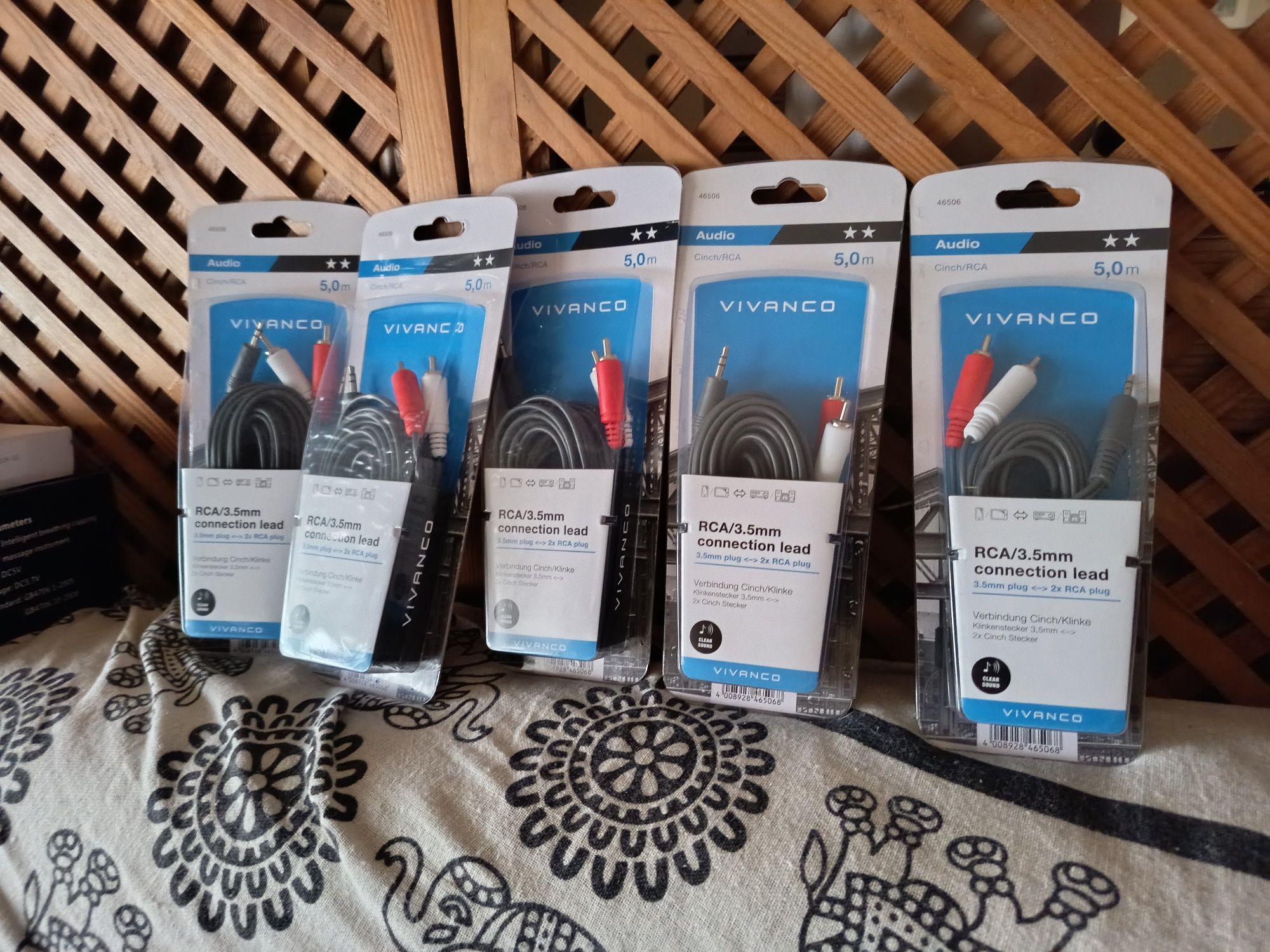 Cabos Vivanco 5m 2x RCA 3.5 mm