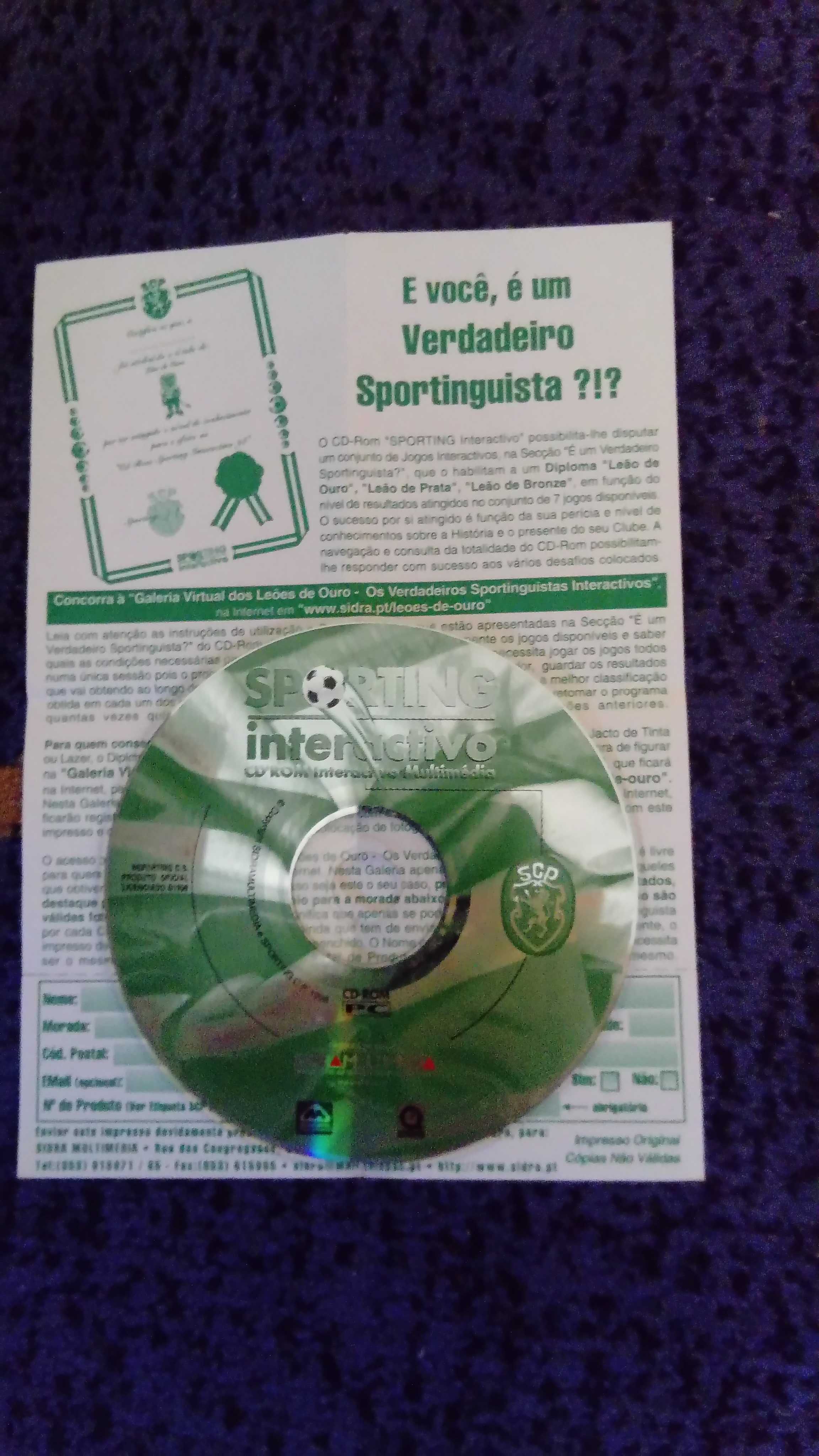 CD interactivo SPORTING (Inclui Diploma Personalizável)