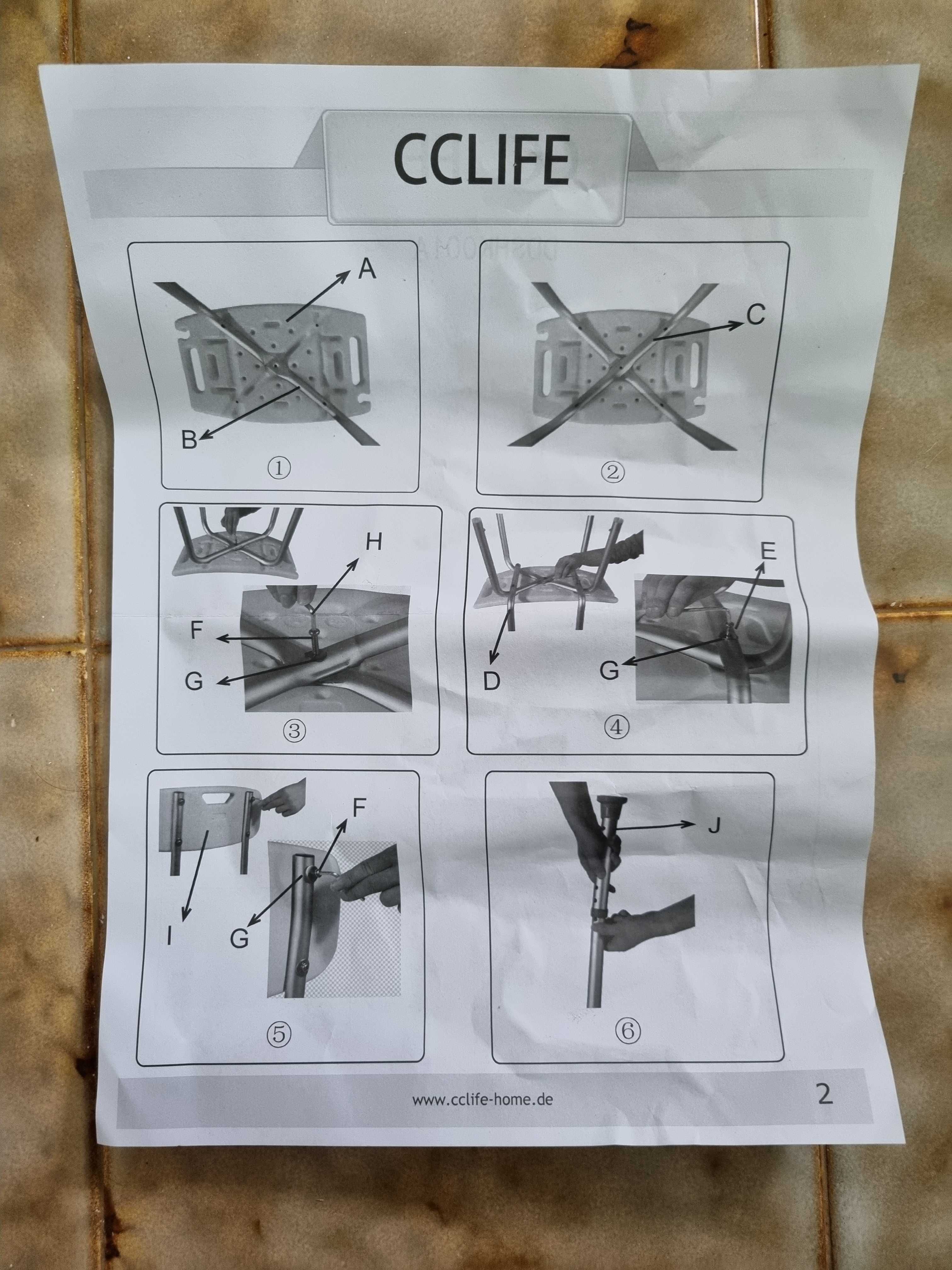 Cadeira de banho, com costas, nova