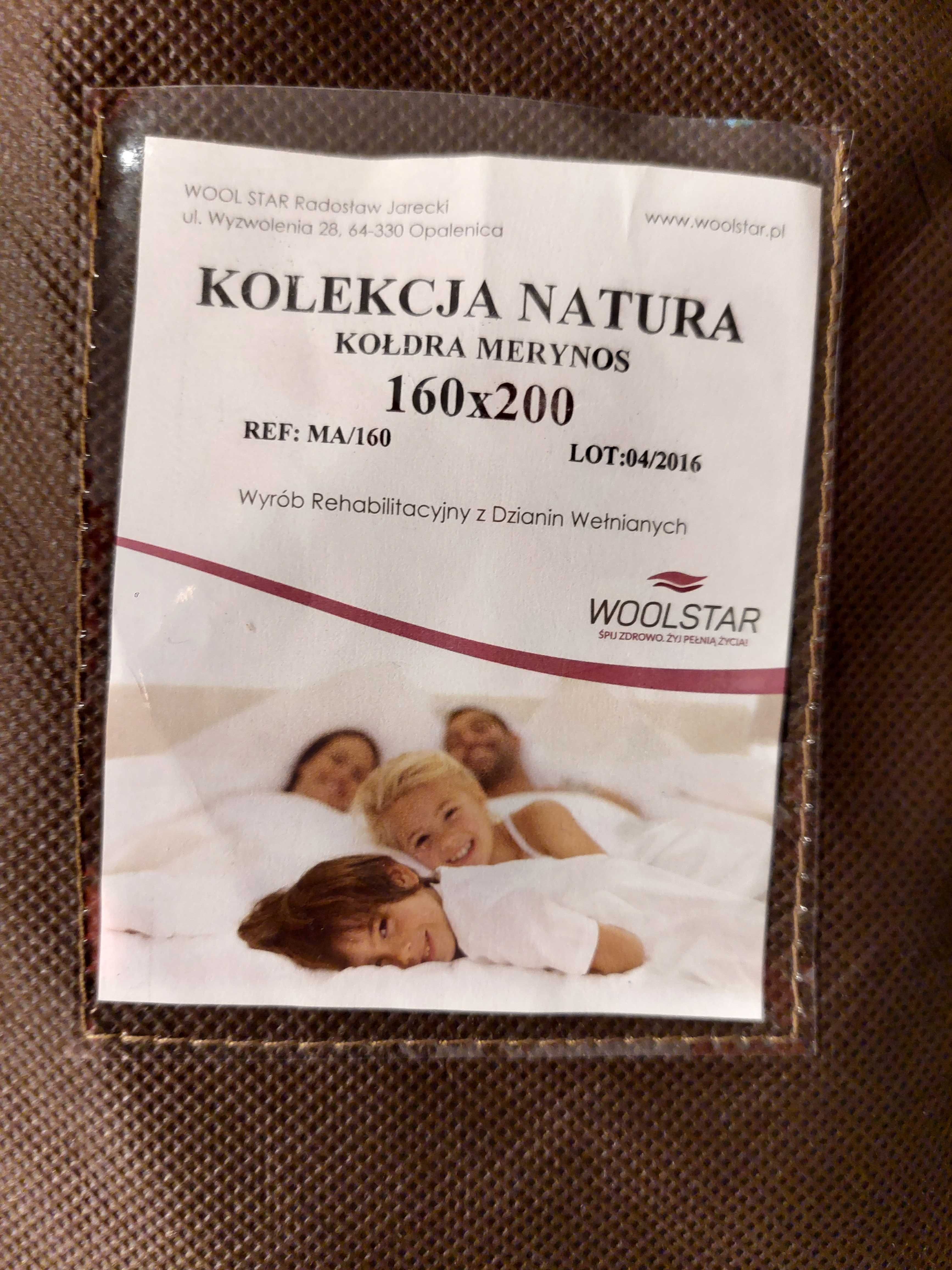 Wełniana kołdra 160x200 +3 poduszki NIEUŻYWANE metka