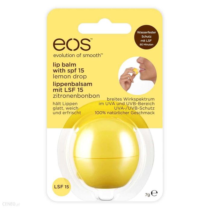 EOS Balsam do ust CYTRYNOWY (6 sztuk) + EOS Balsam do rąk 4 sztuk