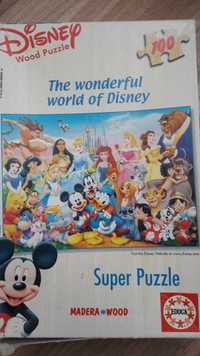 Puzzle drewniane 100 el. "The wonderful word of Disney"