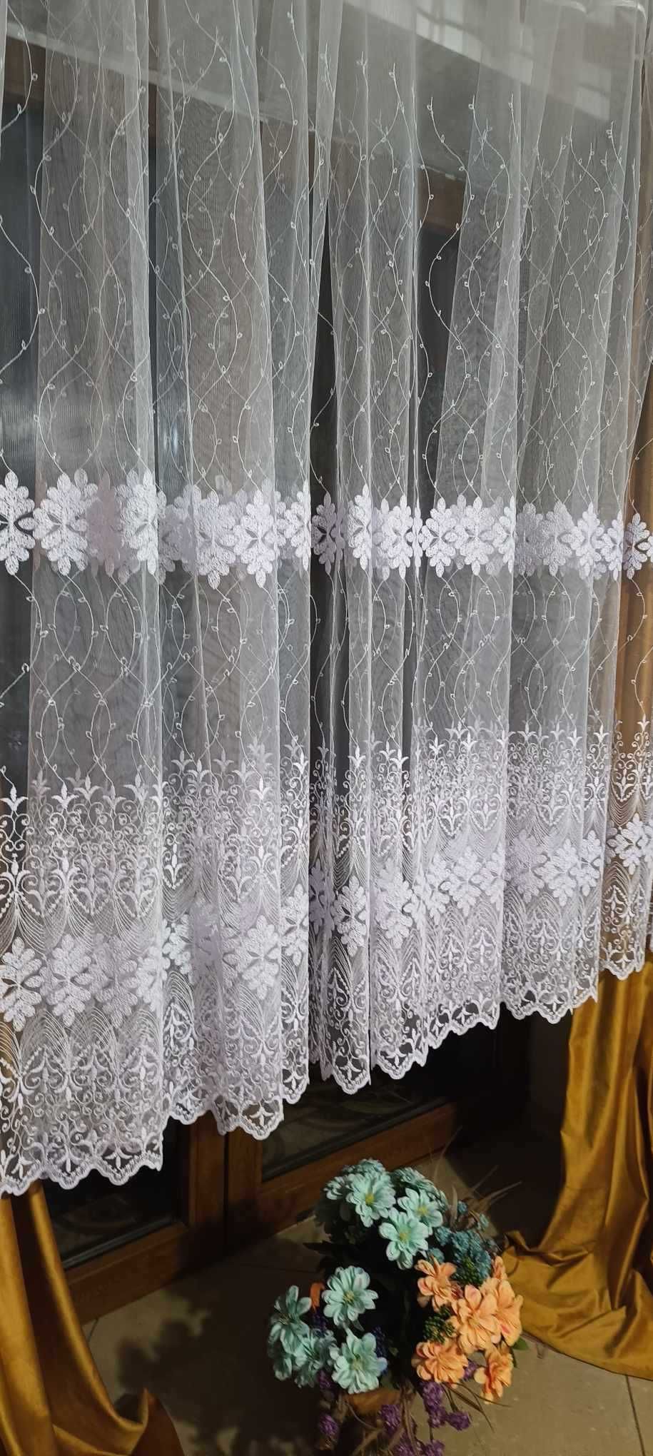 firanka GOTOWA na tasmie ,biała,turecka wys 160cm/500 ORNAMENT