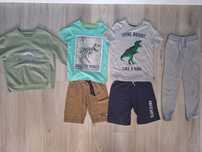 Paka 134 bluza Cool Club t-shirty H&M cekiny dinozaury spodenki Zara