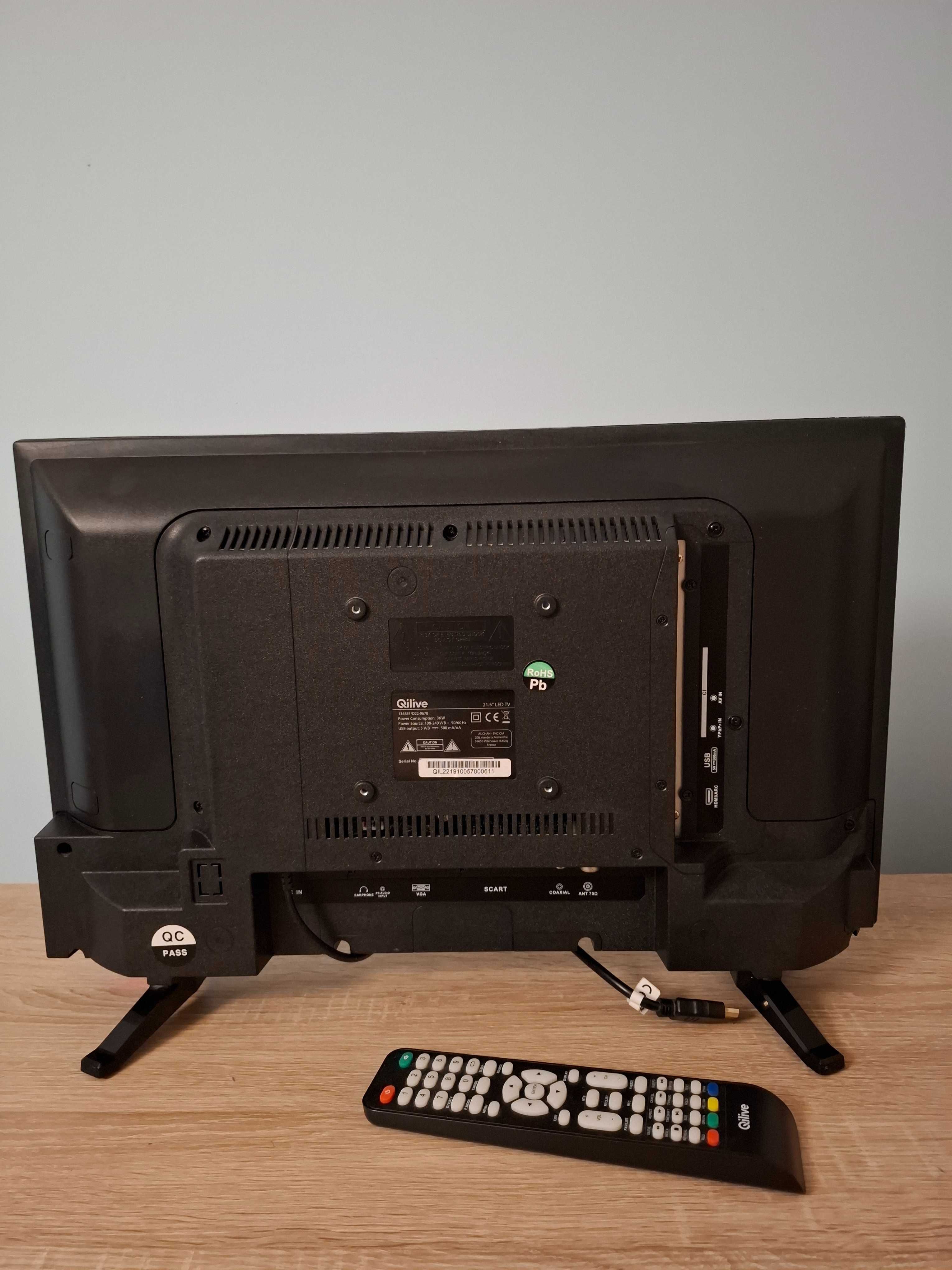 Telewizor led Qilive 21,5 cala fullhd, hdmi, usb