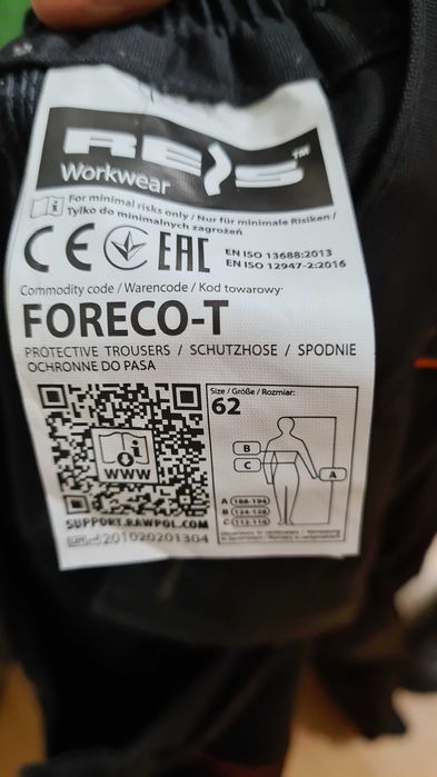 męskie spodnie robocze Foreco-T r. 62