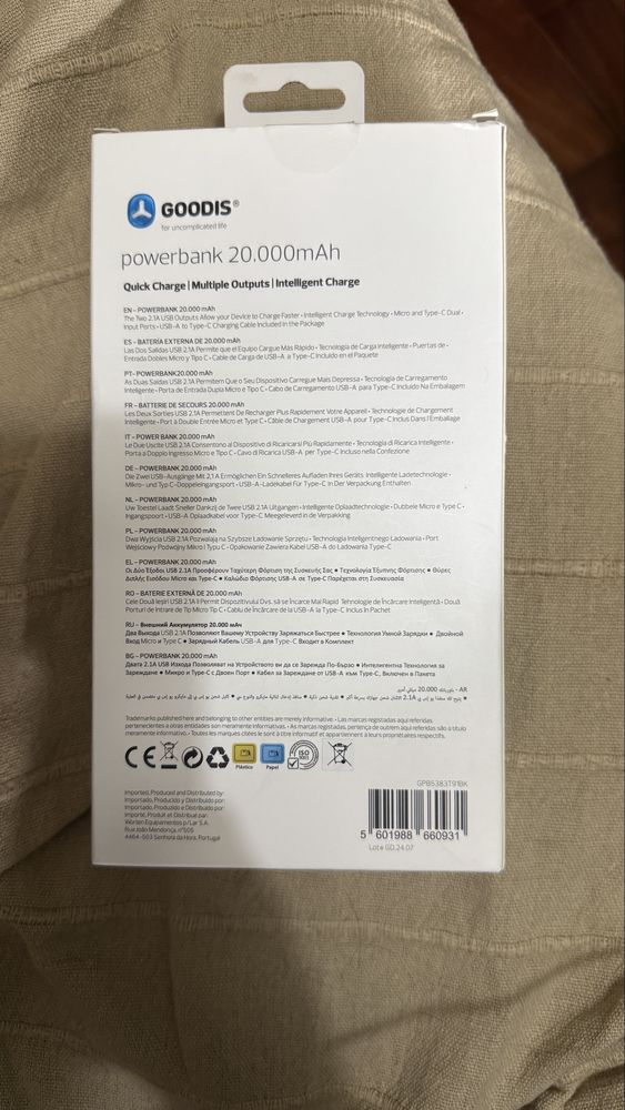 Powerbank 20.000 mAh GOODIES