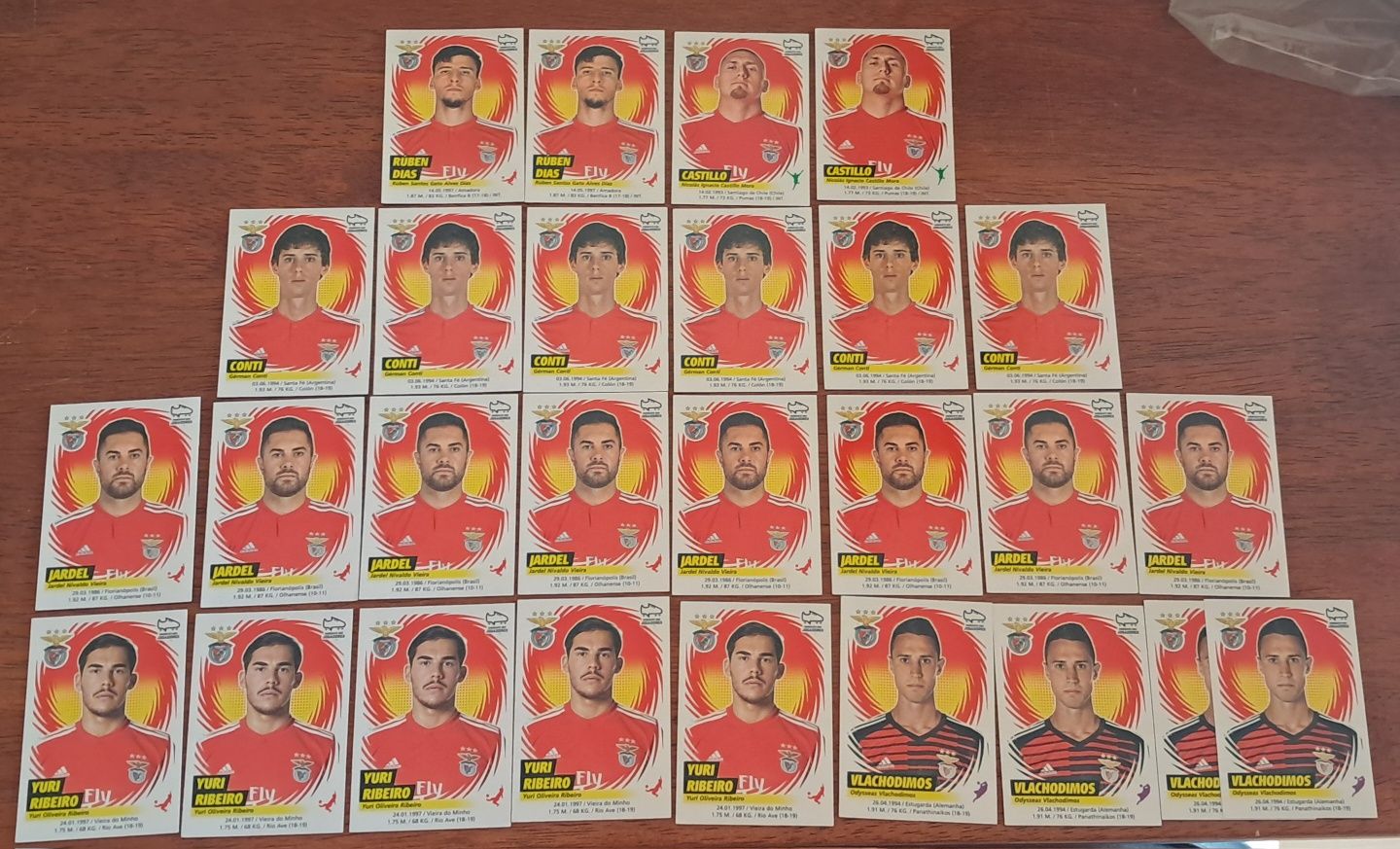 Lote cromos do Benfica