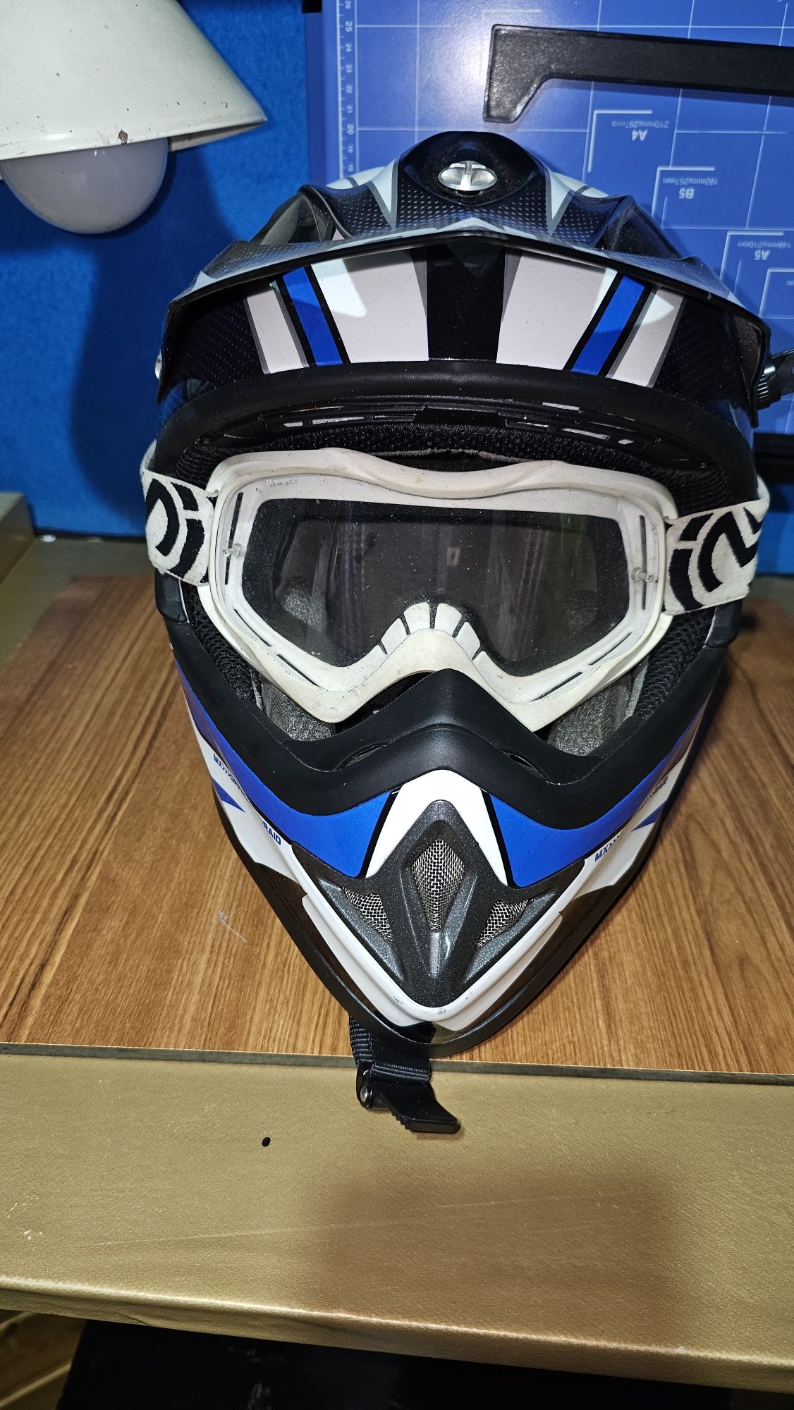 Capacete moto azul