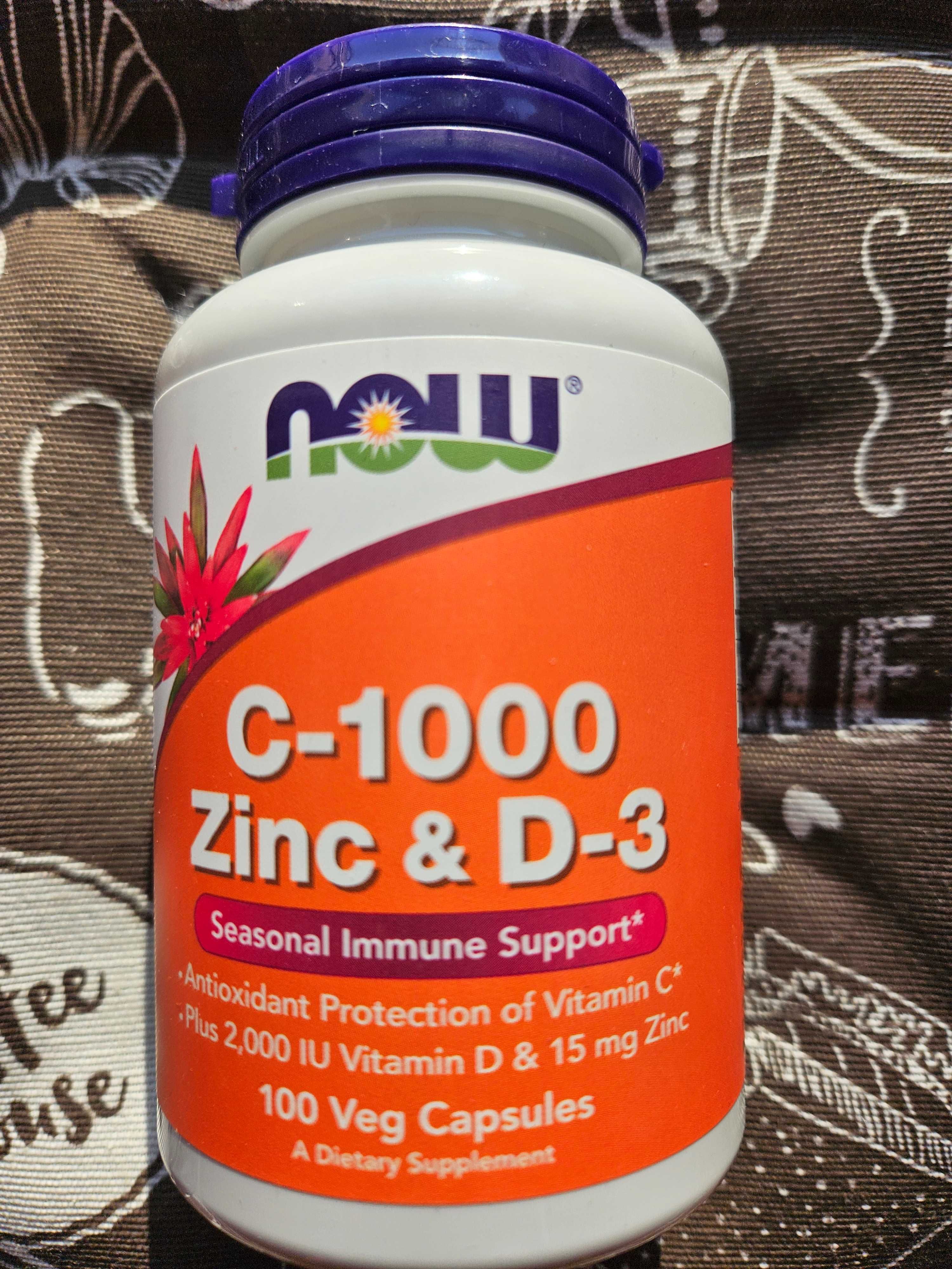 NOW Foods C 1000 з цинком Д D для зміцнення імунітету вітамін C бузина
