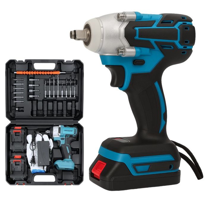 Гайковерт аккумуляторный бесщеточный 2 АКБ. С набором инструментов.