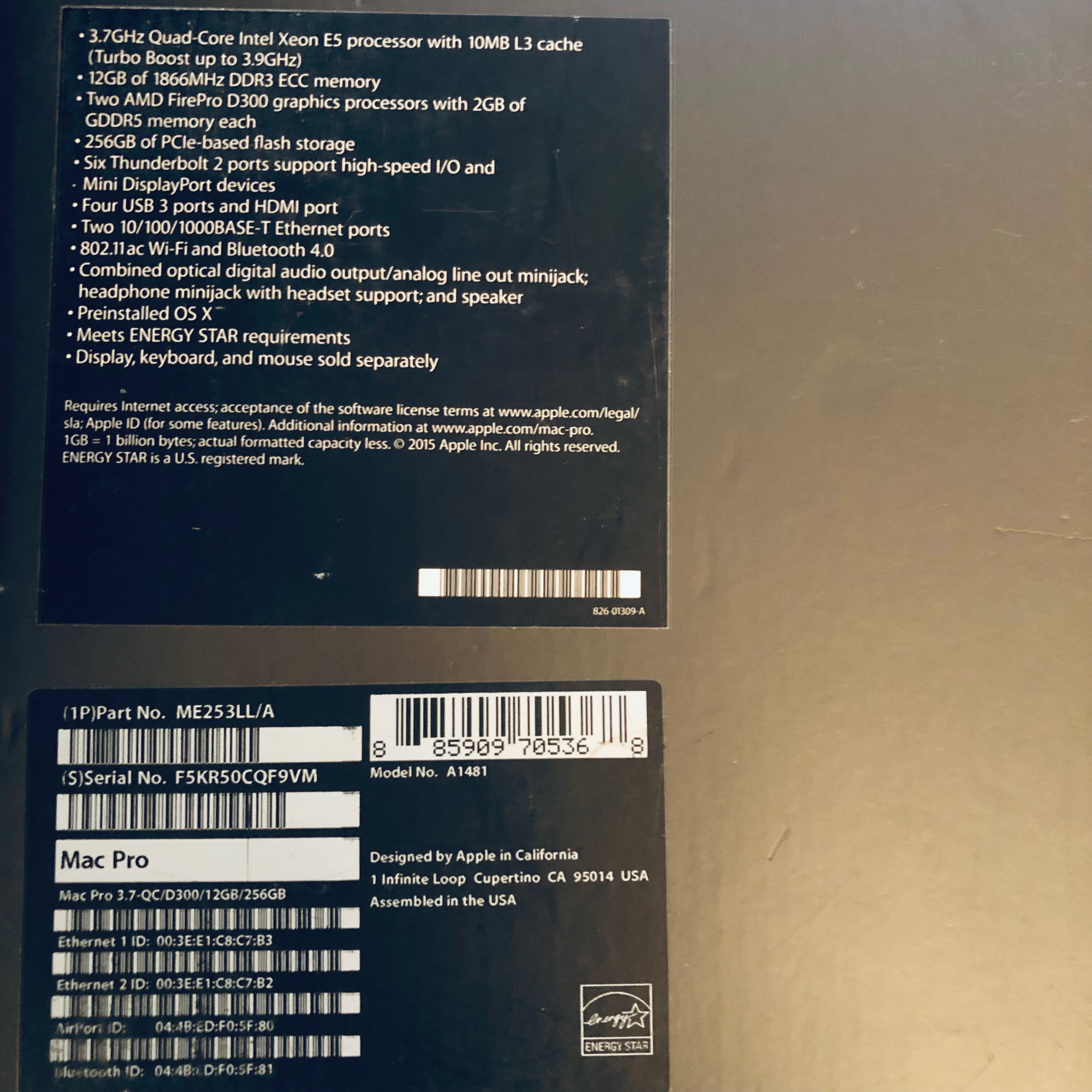 Vende-se Mac Pro tipo A1481 Xeon E5 em São Bartolomeu de Messines