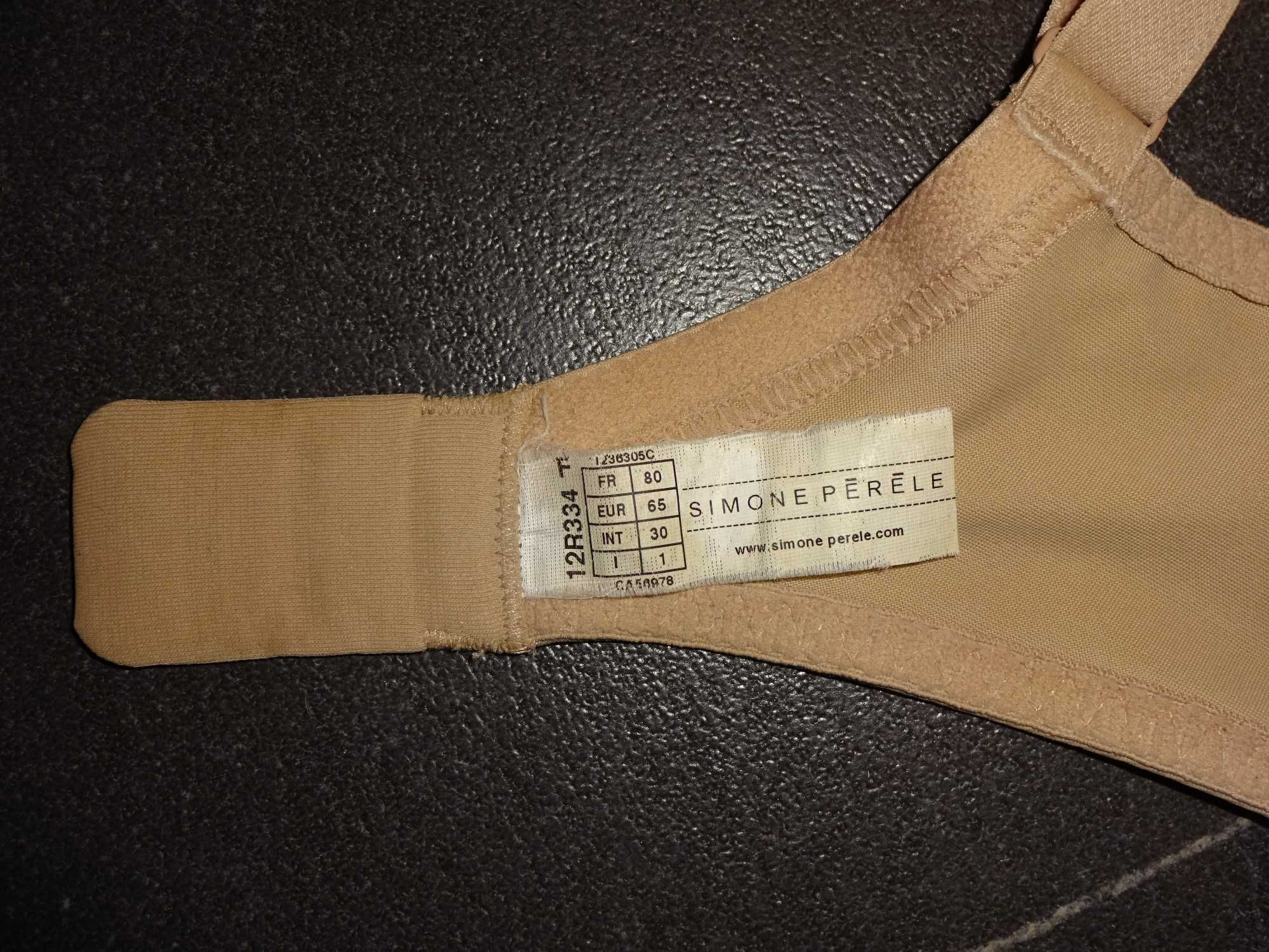 SIMONE PERELE oryginalny beżowy koronkowy biustonosz 65F