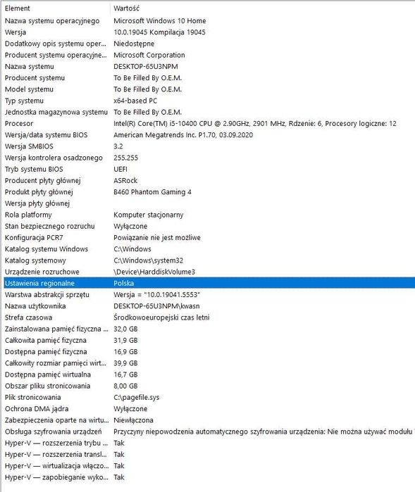 Komputer PC, 32Gb RAM + RTX 3060 12Gb, intel i5-10400, 500Gb dysk