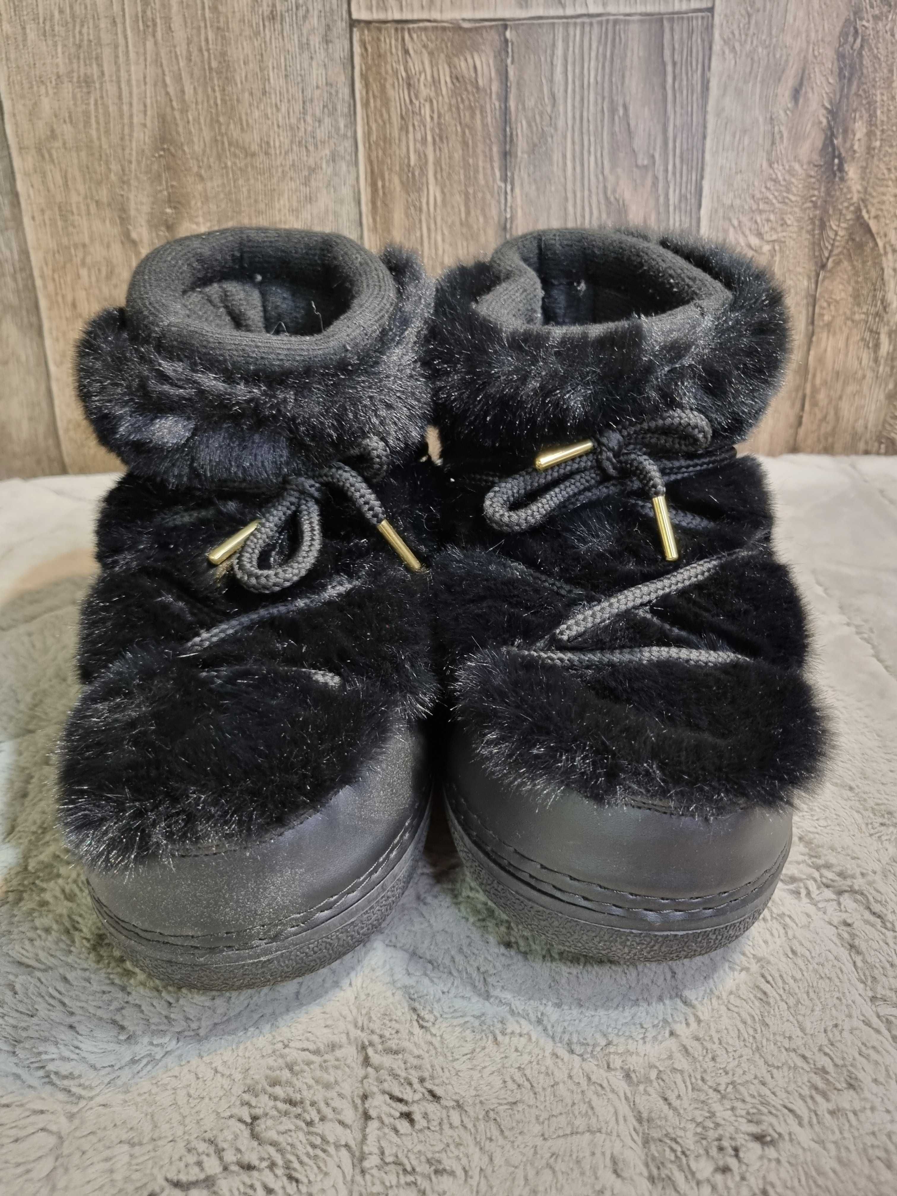 Czarne botki, śniegowce Prima Moda Massello, 39-40