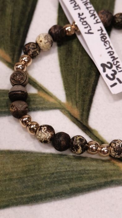 Bransoletka z naturalnych kamieni Agat tybetański