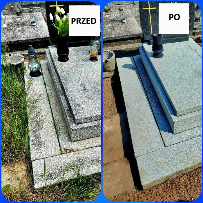 Sprzątanie, mycie, malowanie nagrobków żywica epoksydową