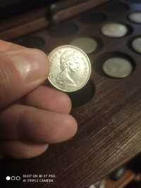 Канада 25 центов 1968 год Елизавета и обратка олень серебро
