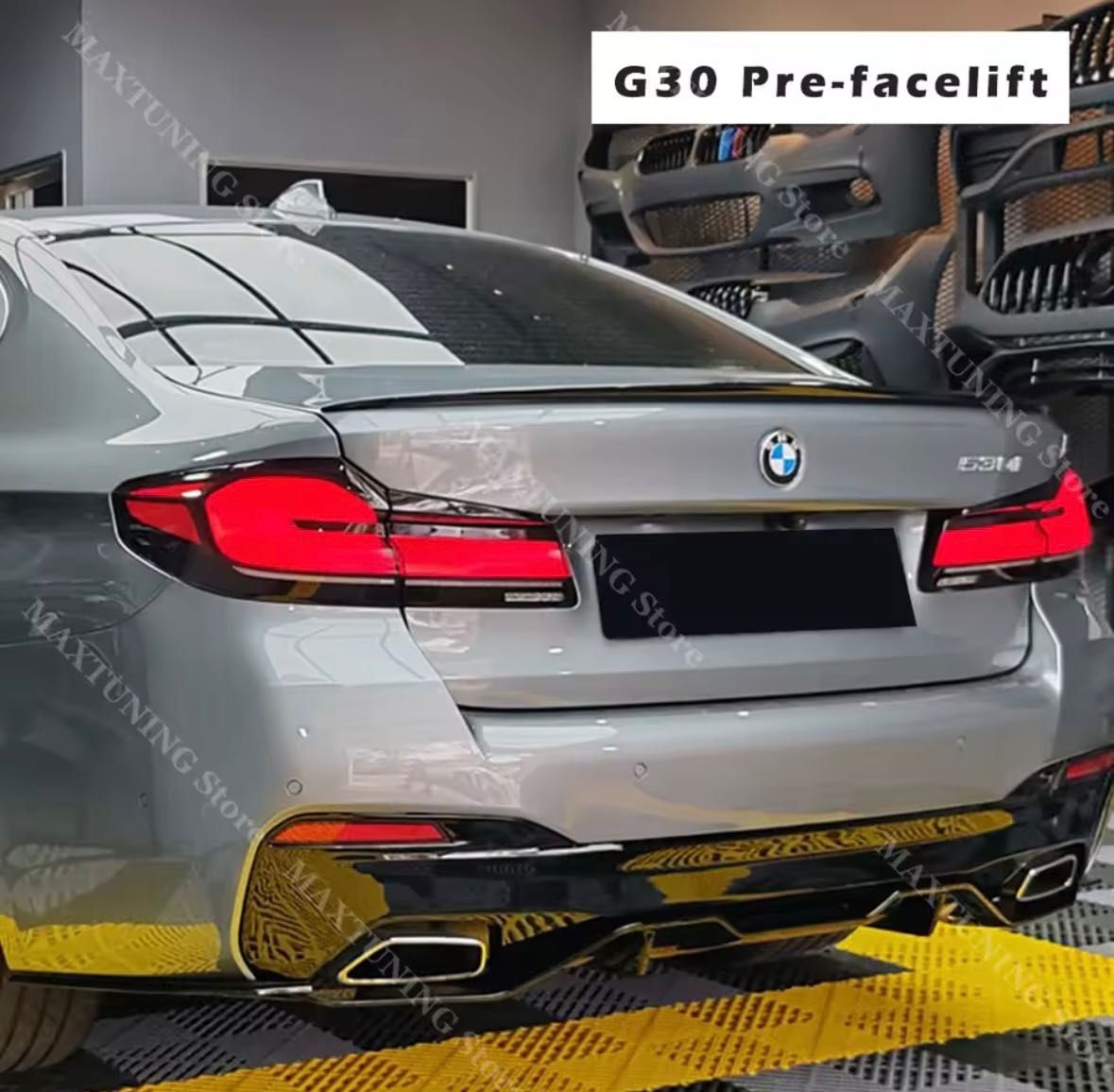 Диффузор на задний бампер BMW G30 накладка бампера юбка губа БМВ Г30