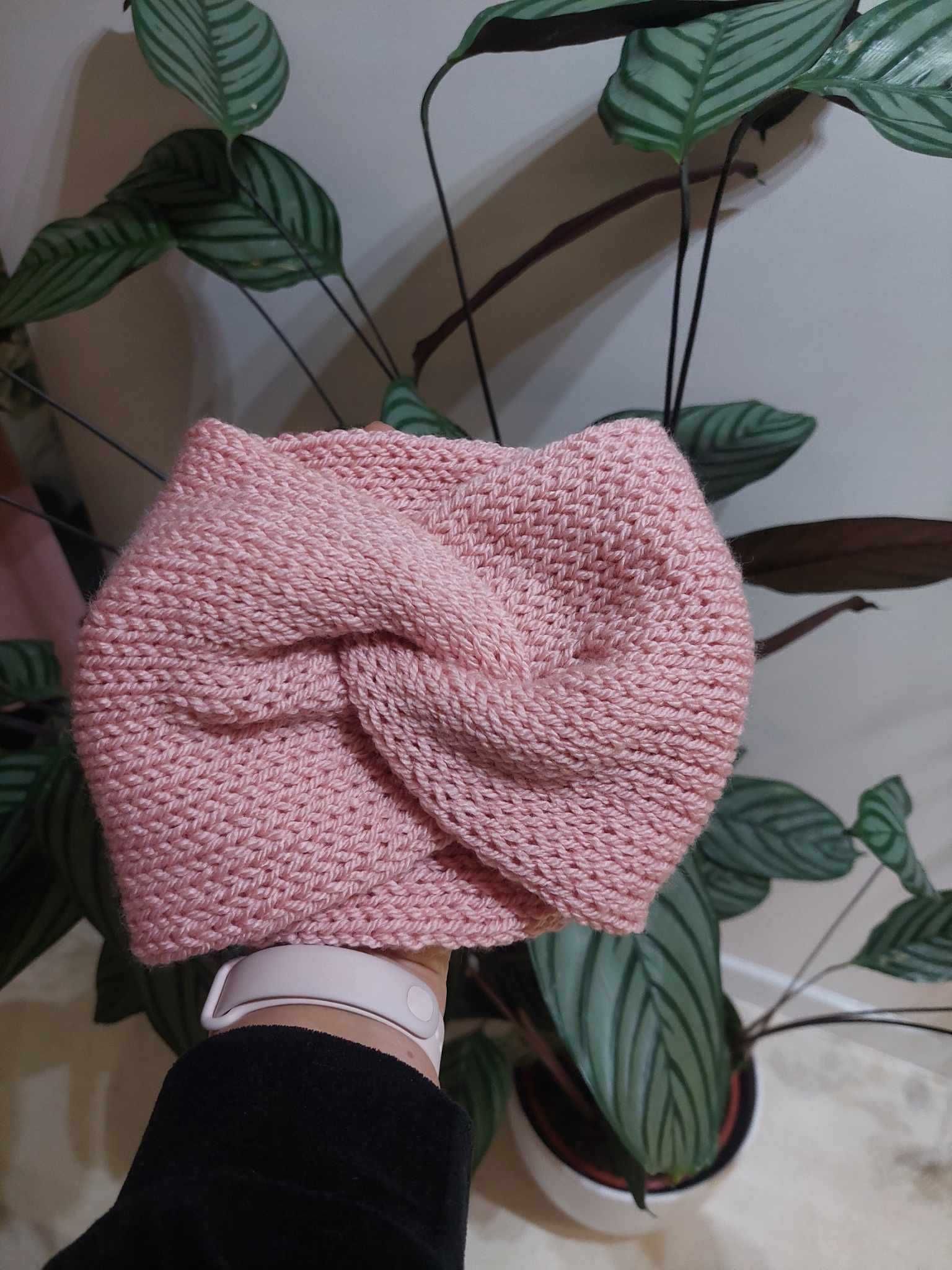 Opaska Handmade turban Węzeł szeroka Podwójna Jesień Zima Dwuwarstwowa