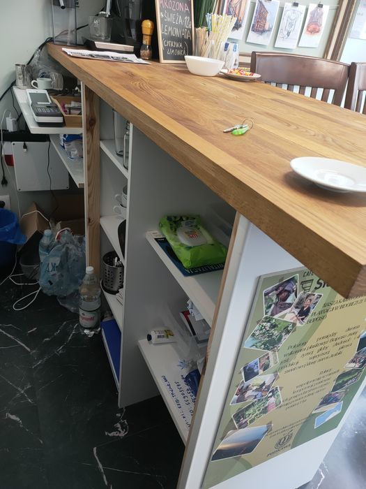 Bar / bufet z dębowym blatem 180 cm