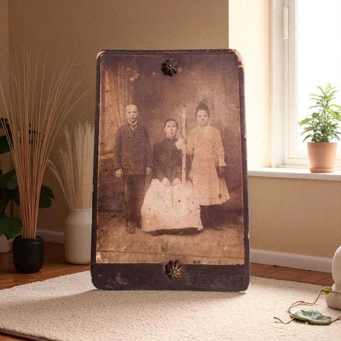 Bardzo stare zdjęcie z martwą osobą Gliwice kartonik