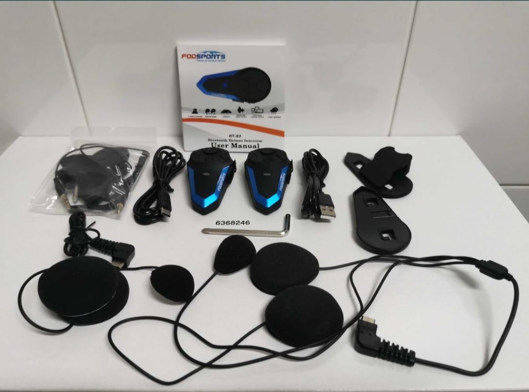 Auriculares/intercomunicadores Bluetooth/ FM /Capacete/Motard (NOVOS)