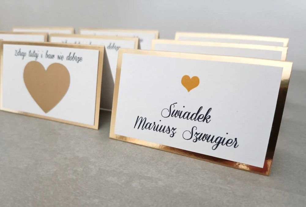 Winietki glamour złote dwustronne ze zdrapką z zadaniami