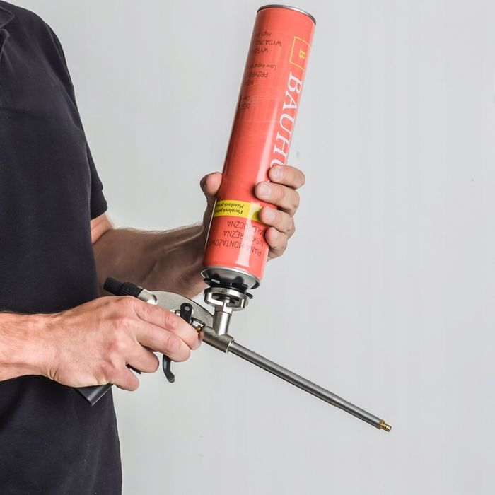 Pistolet Do Piany Montażowej Kleju Pianokleju Metalowy Stalowy Bauhus