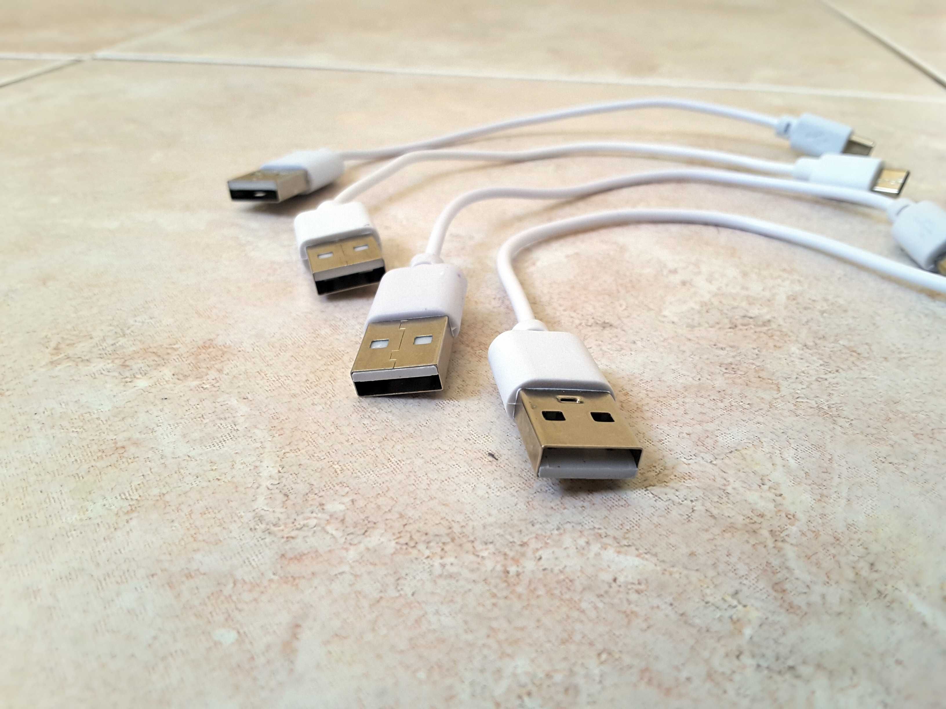 Kable  micro USB   krótkie   białe     4 szt.