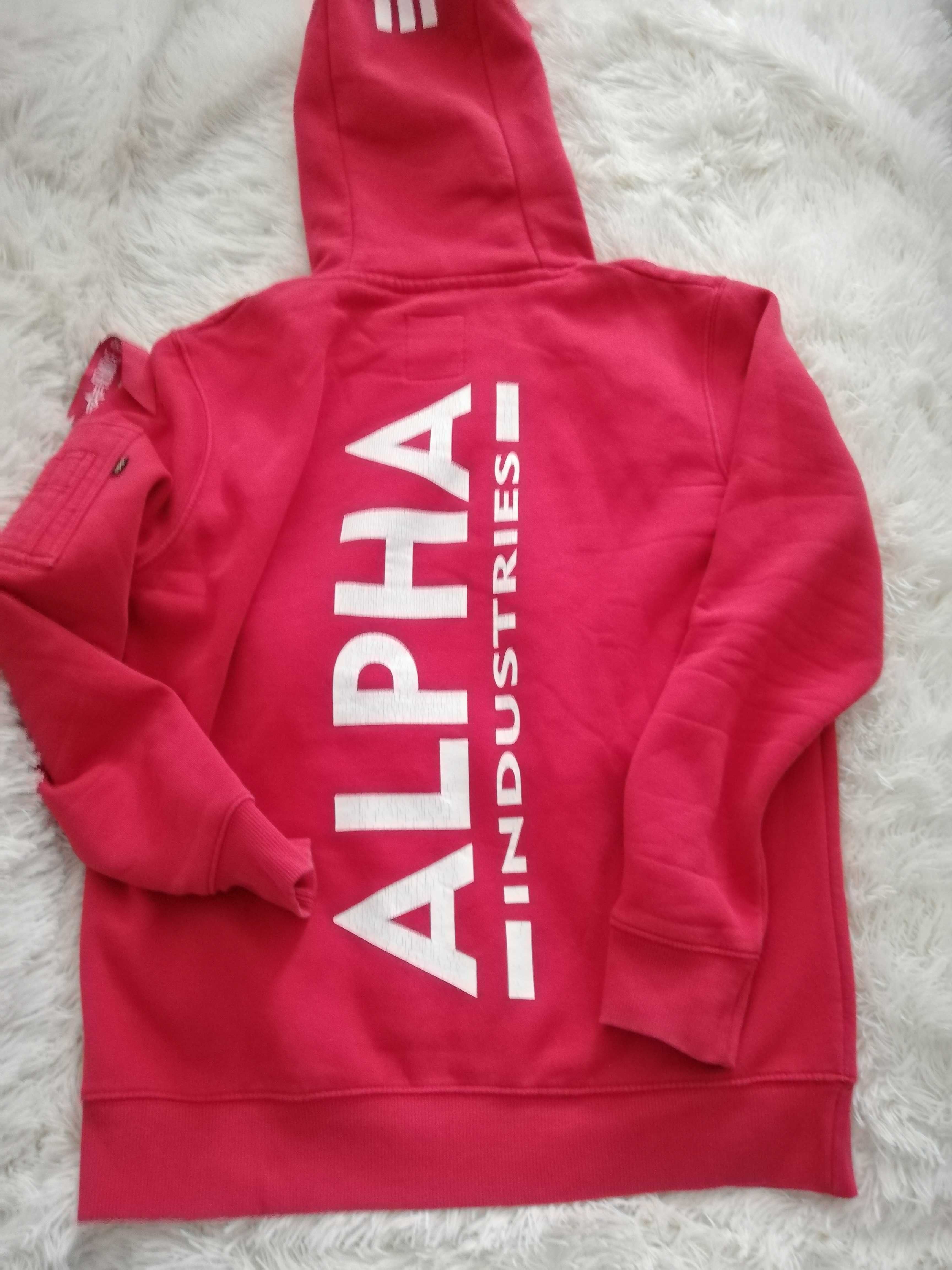 bluza Alpha Industries M 38 czerwona bluza Alpha Backprint Hoodie M 38